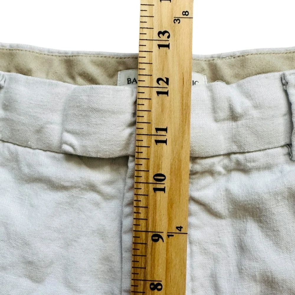 Coastal Banana Republic Linen Chino Shorts 38 Cream Summer Resort Preppy